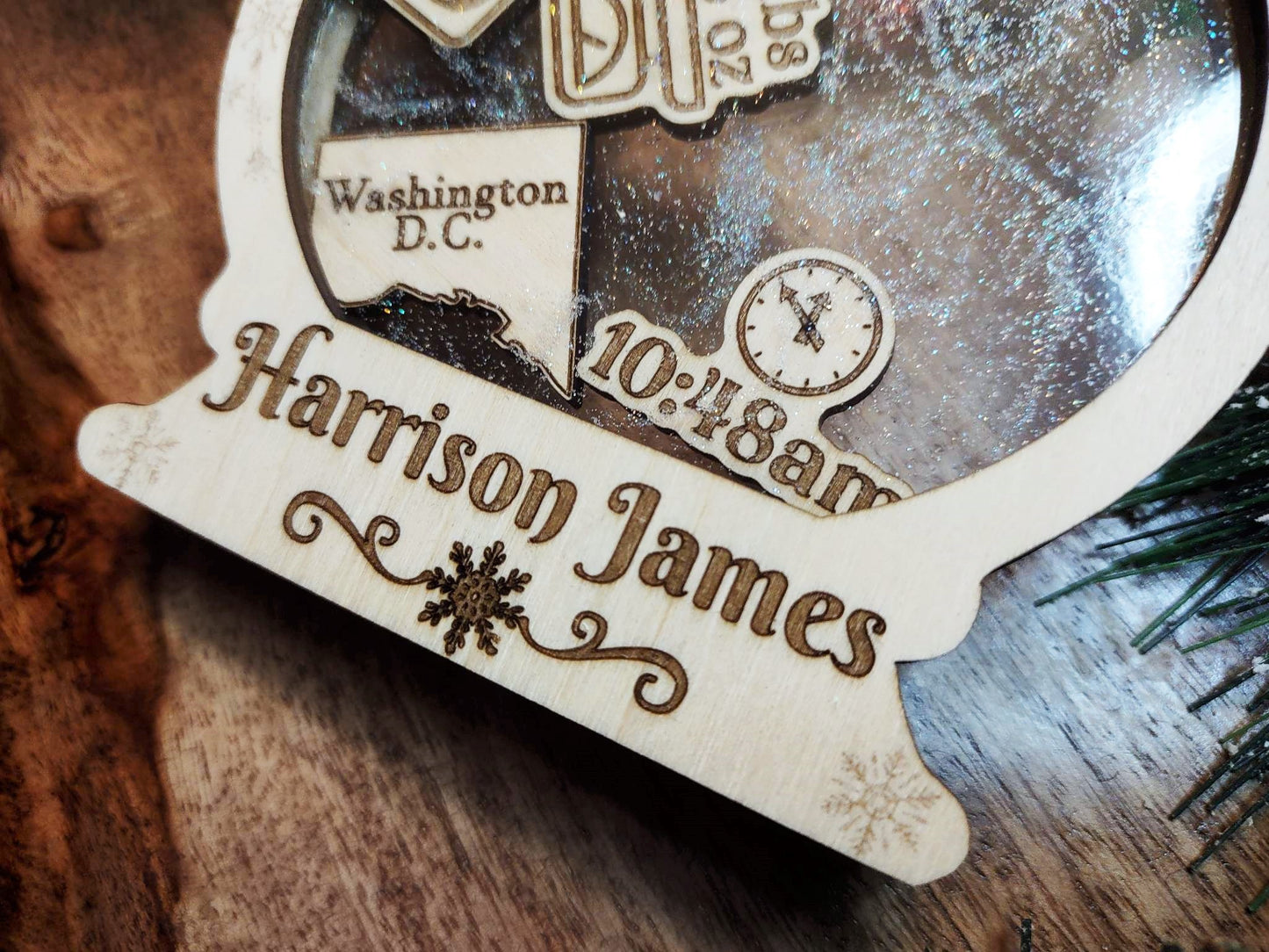Personalized Year-in-Review Snow Globe Shaker Ornament