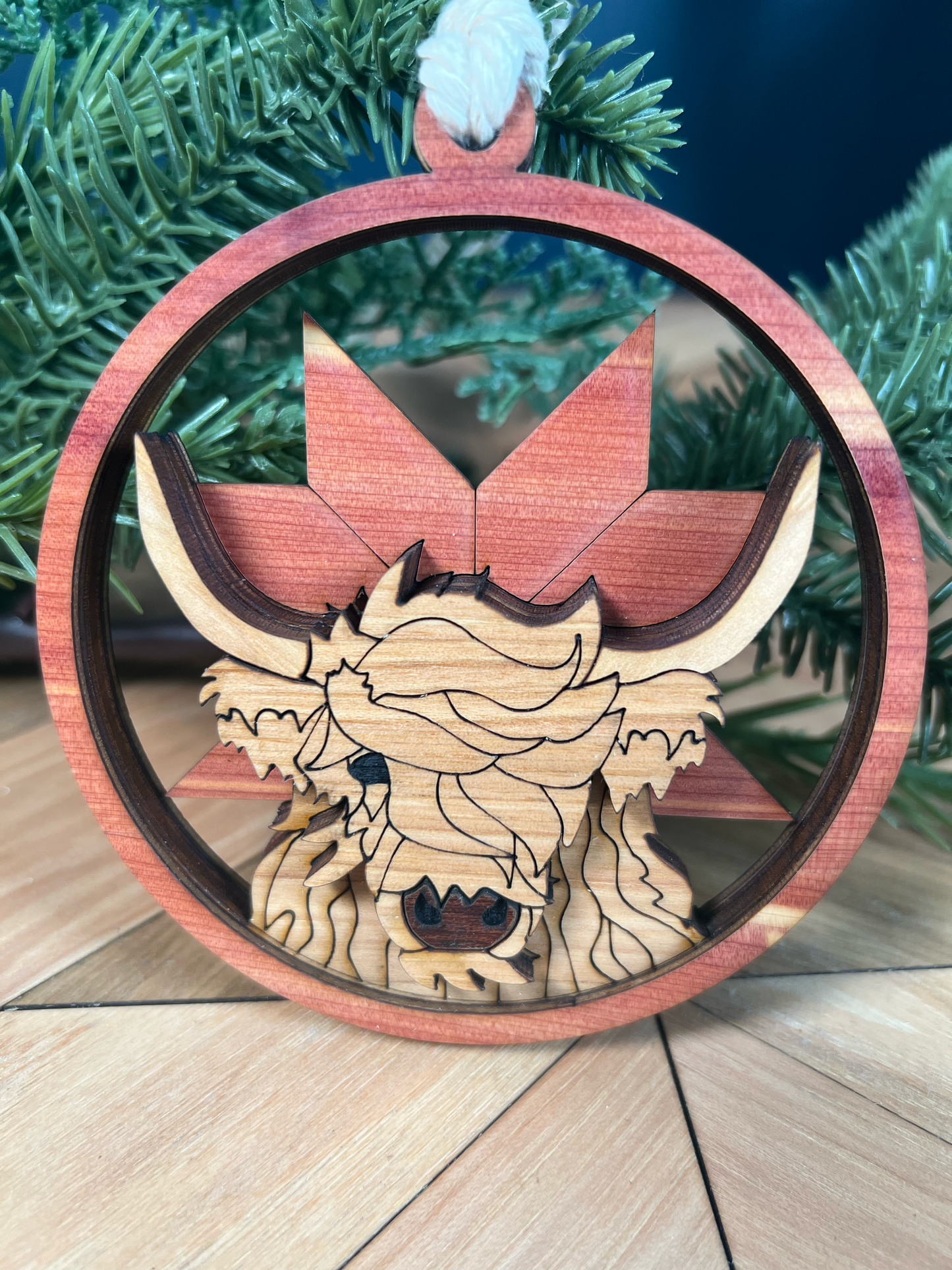 Mini Highland Cow Art Ornament