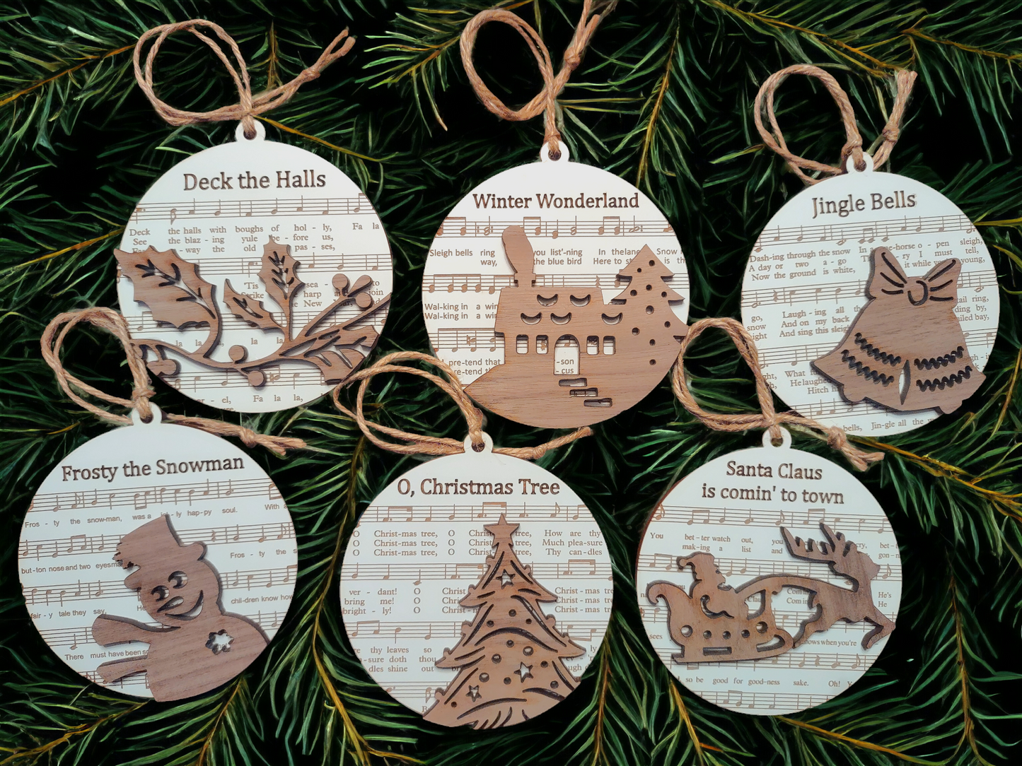 Christmas Carols and Hymns Sheet Music Ornament