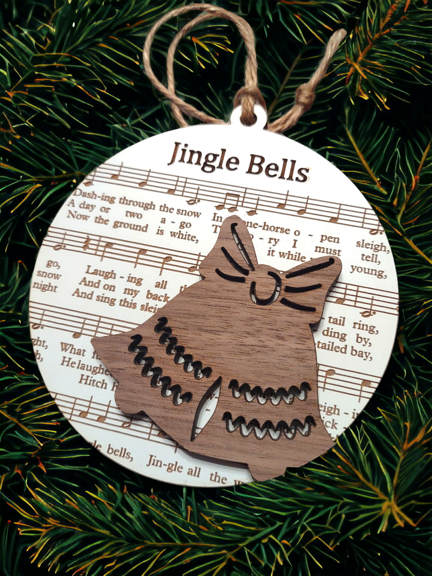 Christmas Carols and Hymns Sheet Music Ornament