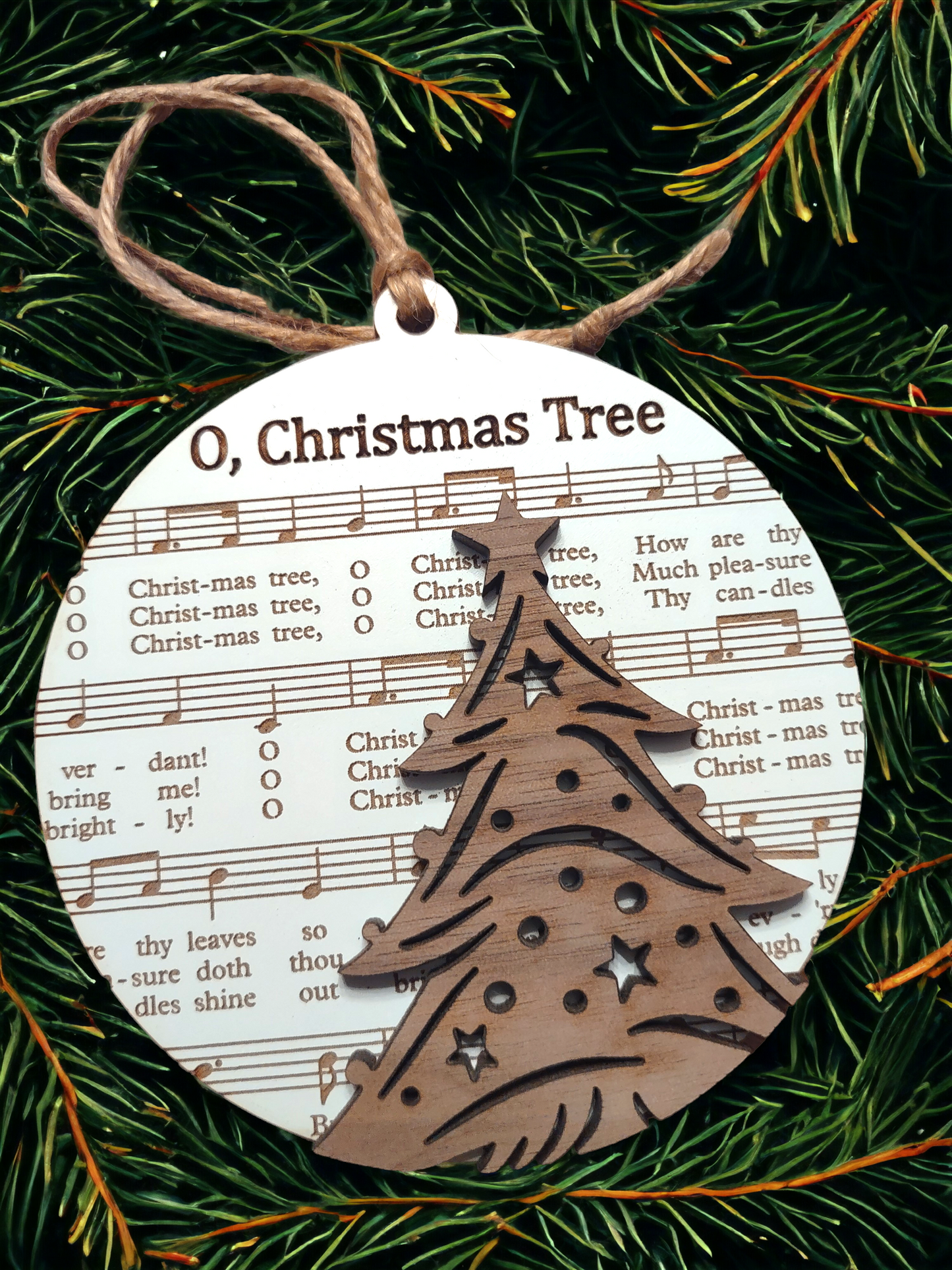 Christmas Carols and Hymns Sheet Music Ornament