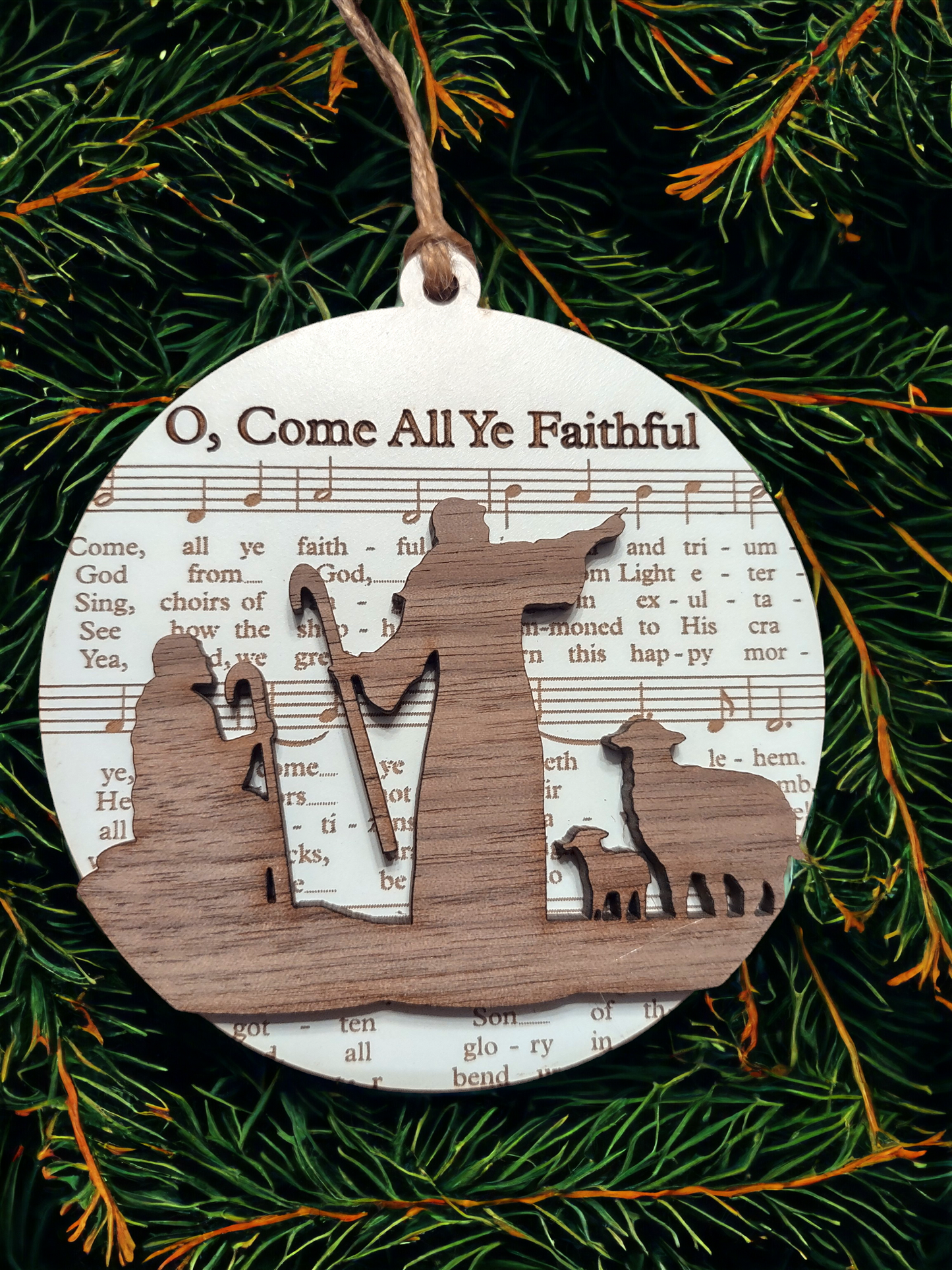 Christmas Carols and Hymns Sheet Music Ornament