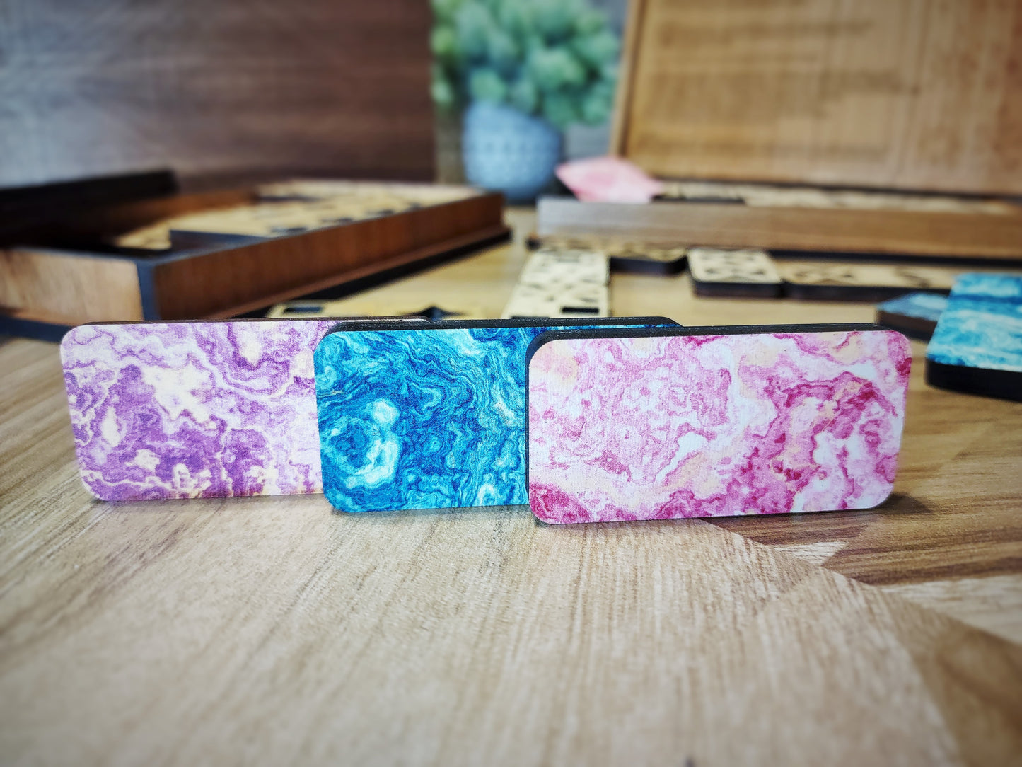 Artisan Wooden Dominoes Set