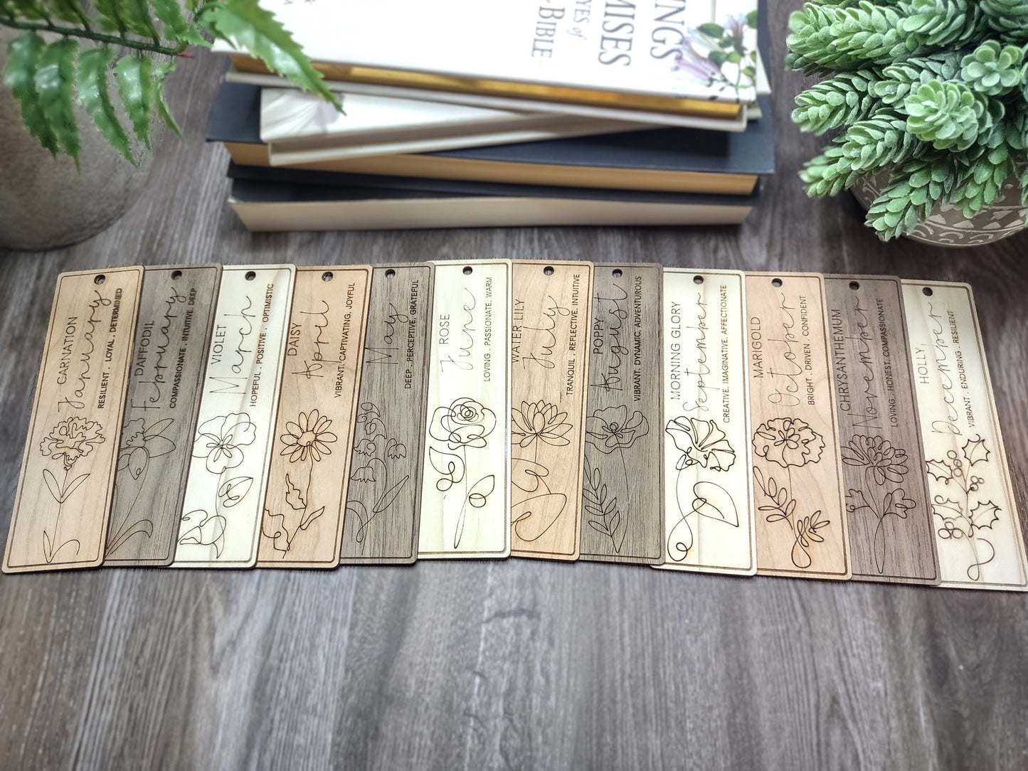 Birth Month Flower Bookmarks - all 12 Months