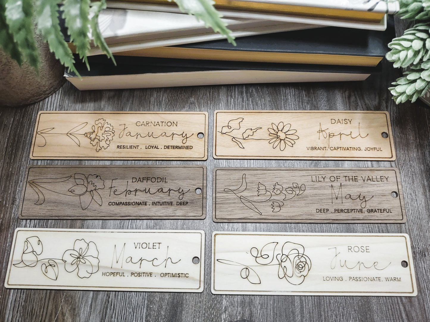 Birth Month Flower Bookmarks - all 12 Months