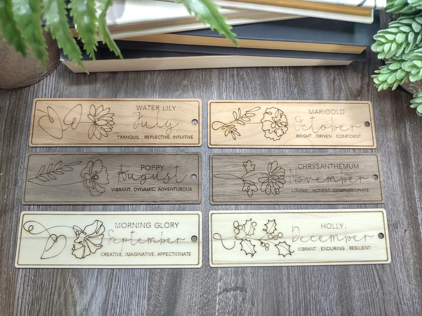 Birth Month Flower Bookmarks - all 12 Months