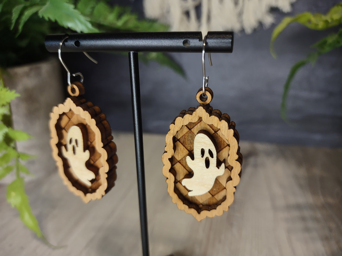 Ghost Checkerboard Earrings