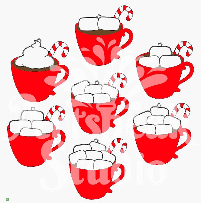 Personalized Hot Cocoa Mug Family Ornament, Up to 7 Names