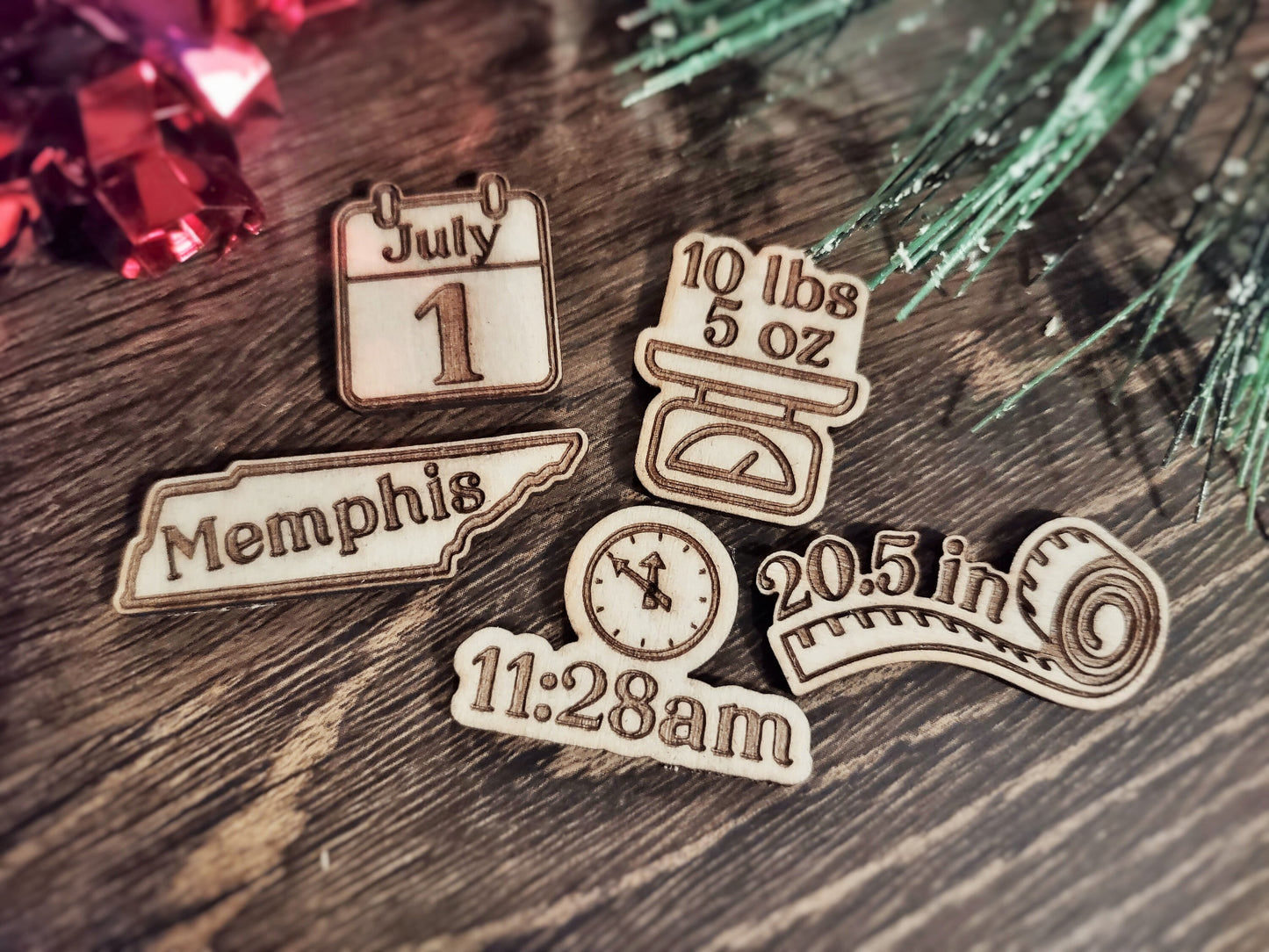 Baby's First Christmas Snow Globe - Personalized Birth Stats