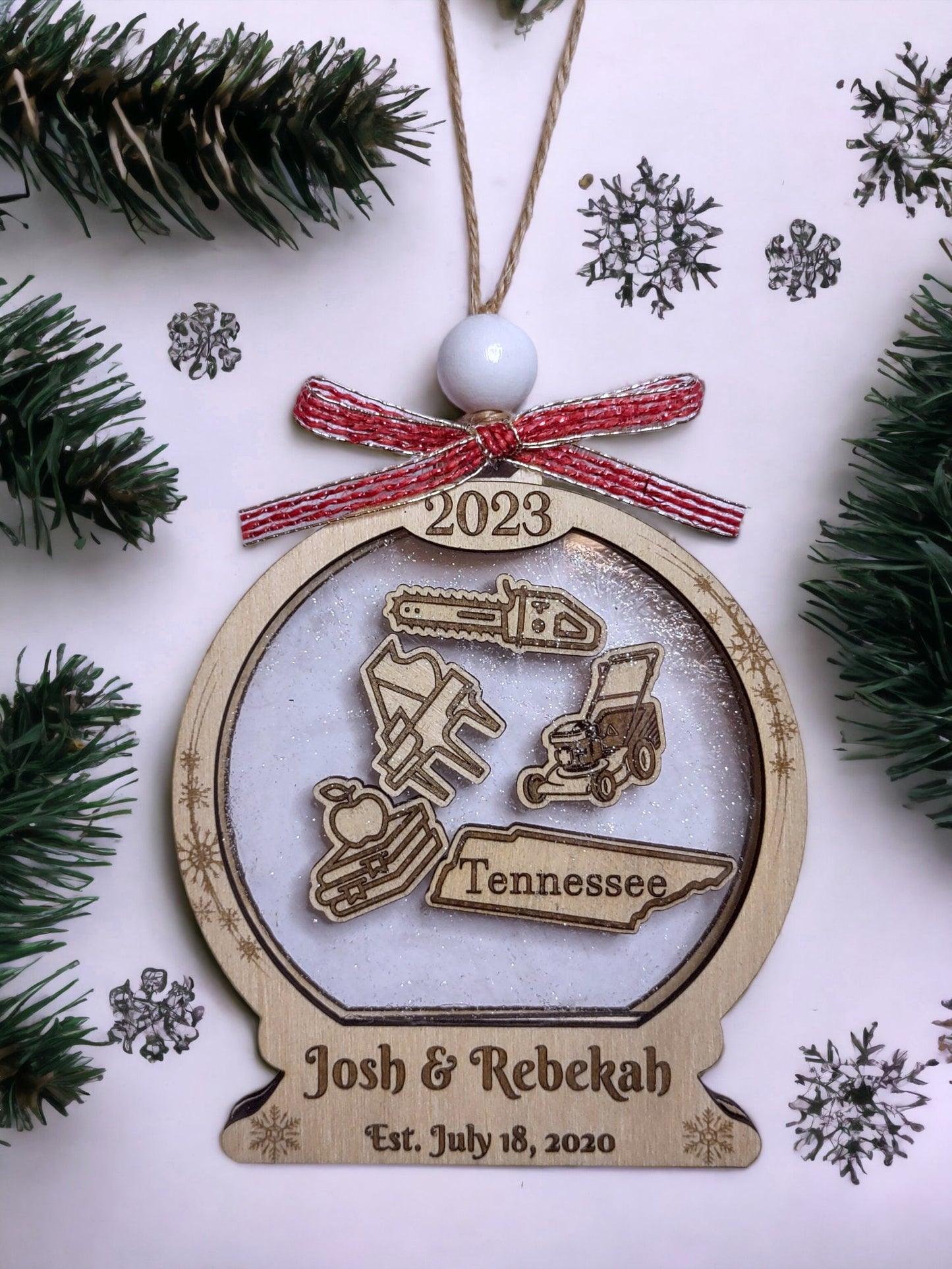 Personalized Year-in-Review Snow Globe Shaker Ornament