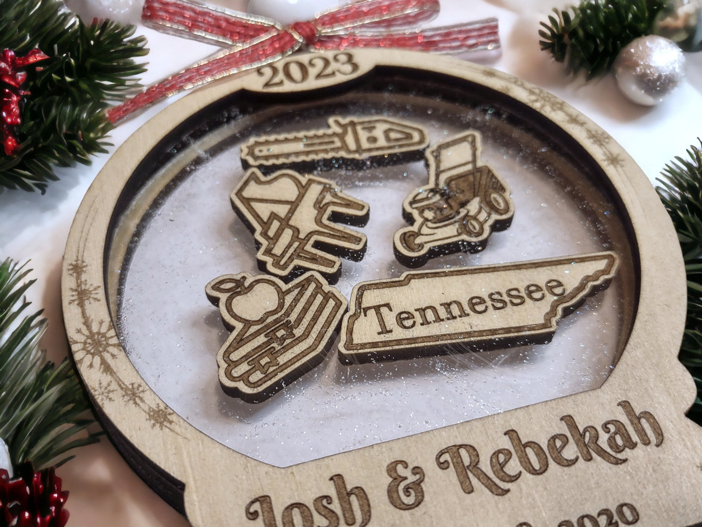 Personalized Year-in-Review Snow Globe Shaker Ornament