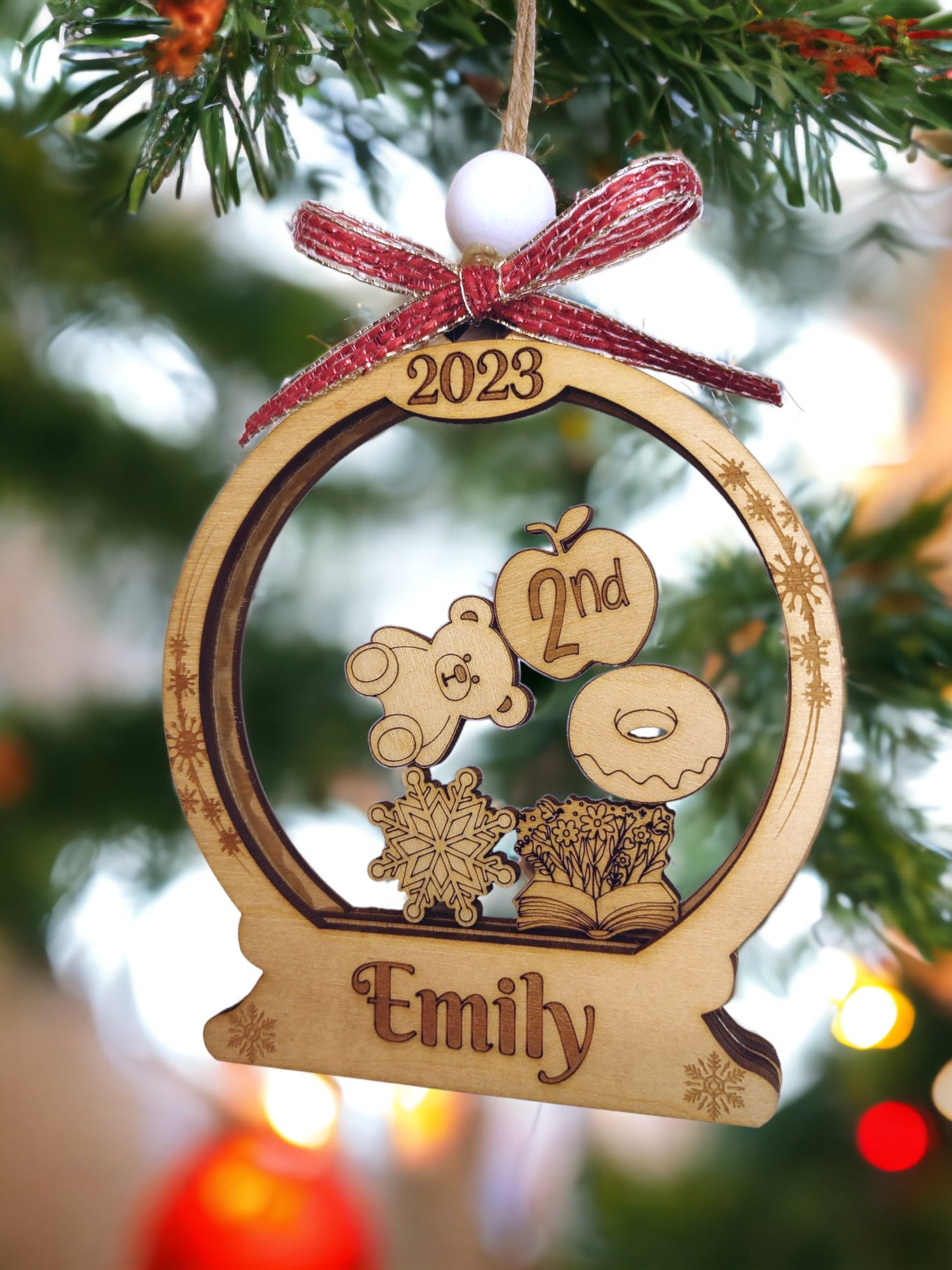Personalized Year-in-Review Snow Globe Shaker Ornament
