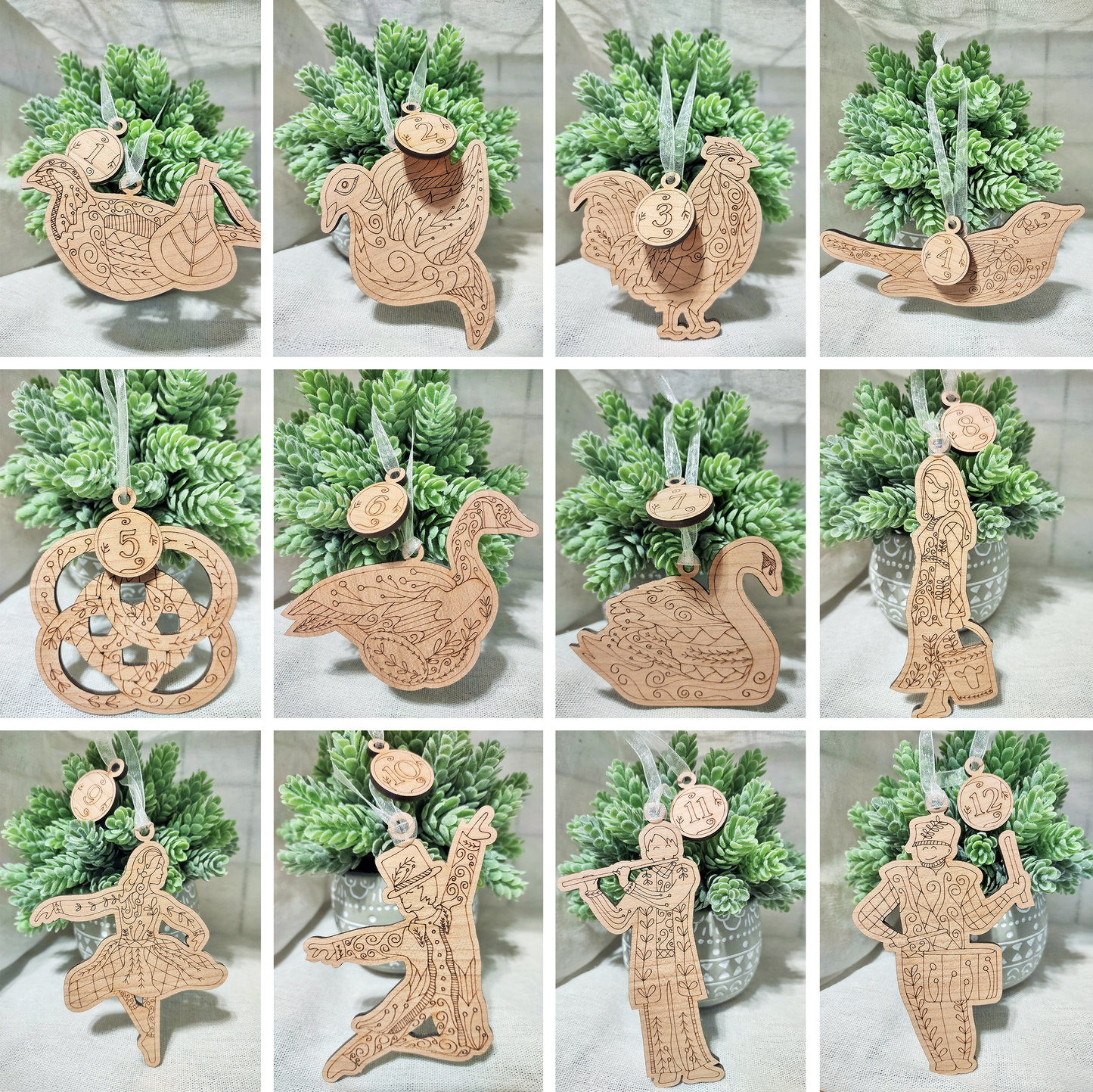 12 Days of Christmas Ornament Set