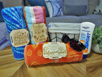 Teacher Appreciation Beach Towel Gift Set