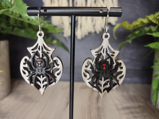 Black Widow Spider Earrings