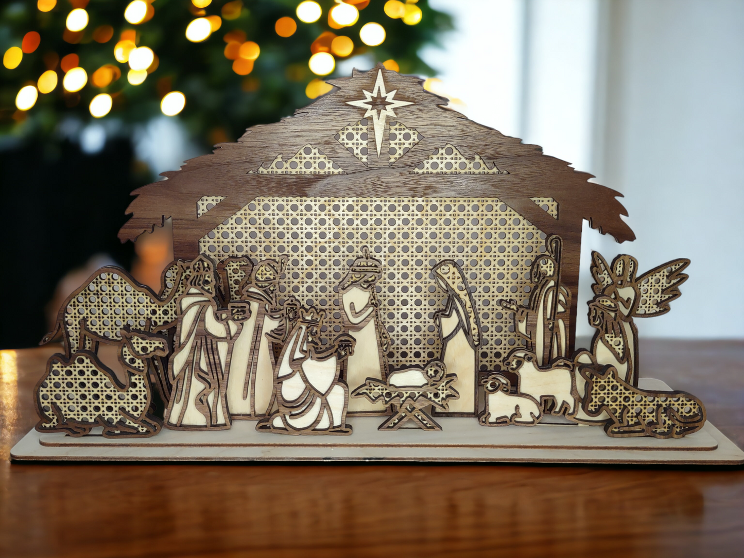 Rattan Nativity Set