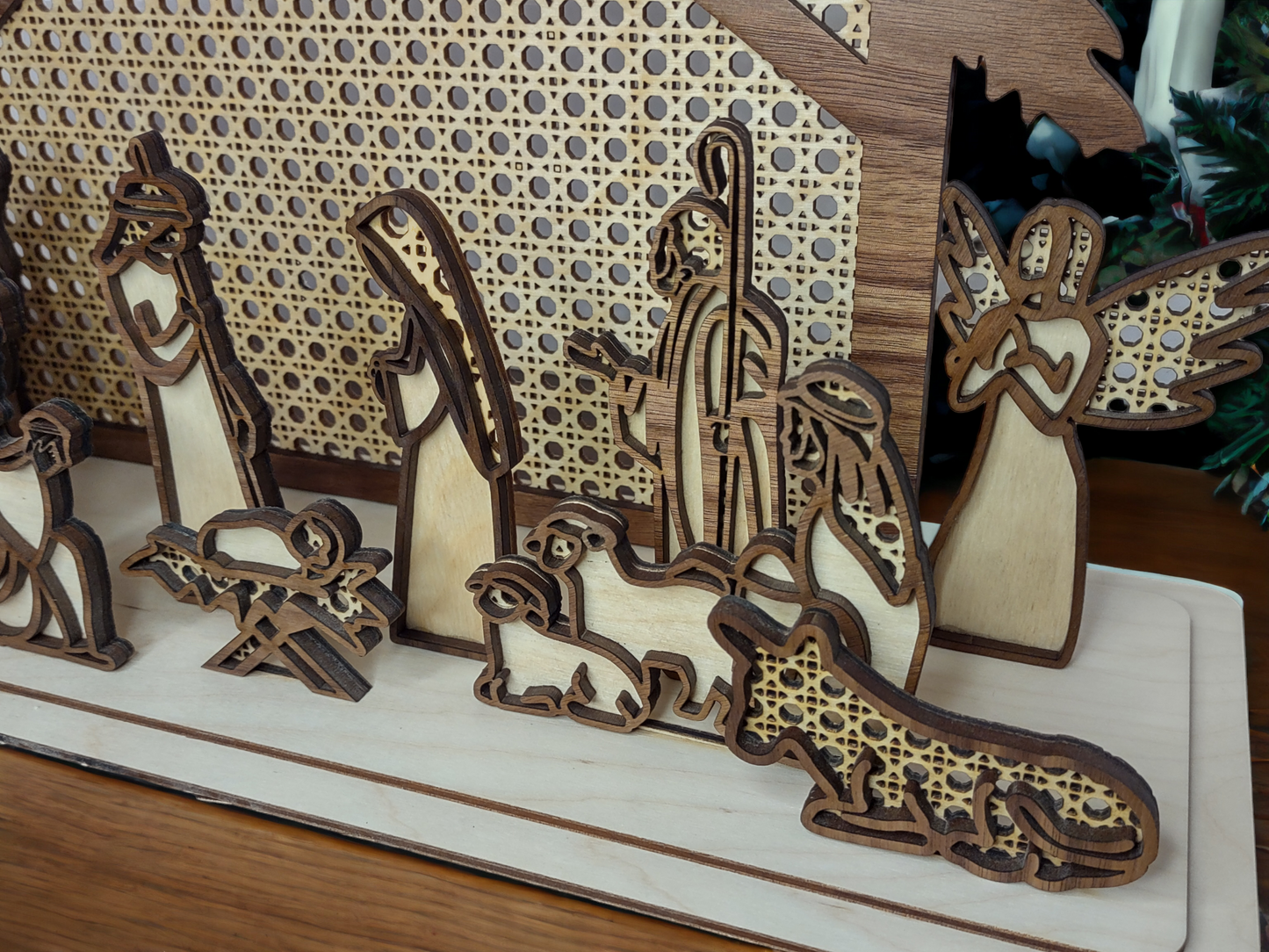 Rattan Nativity Set