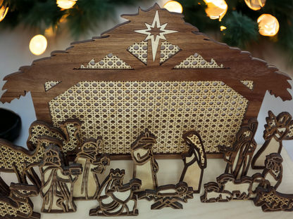 Rattan Nativity Set