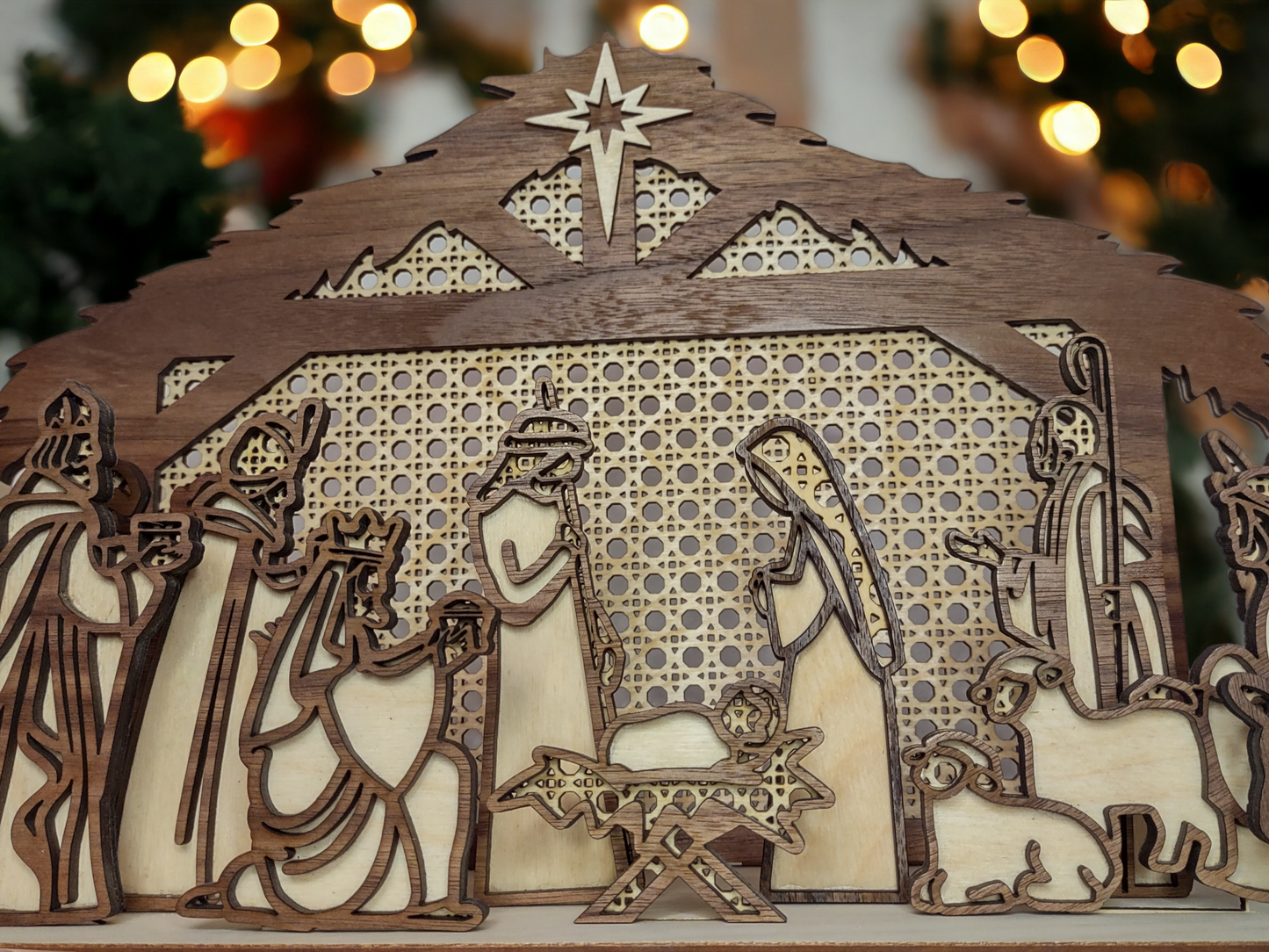 Rattan Nativity Set