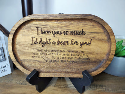 Wood Trinket Tray - Fight a Bear