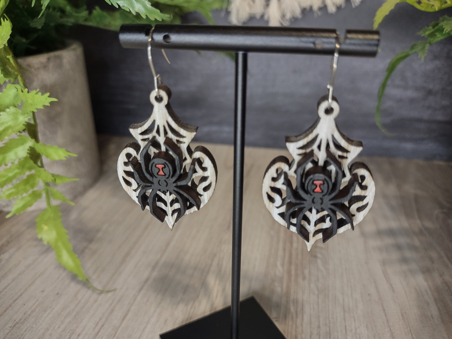 Black Widow Spider Earrings