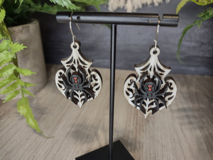 Black Widow Spider Earrings