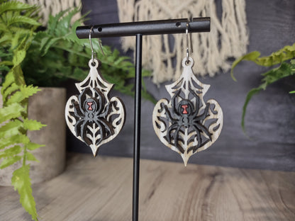 Black Widow Spider Earrings