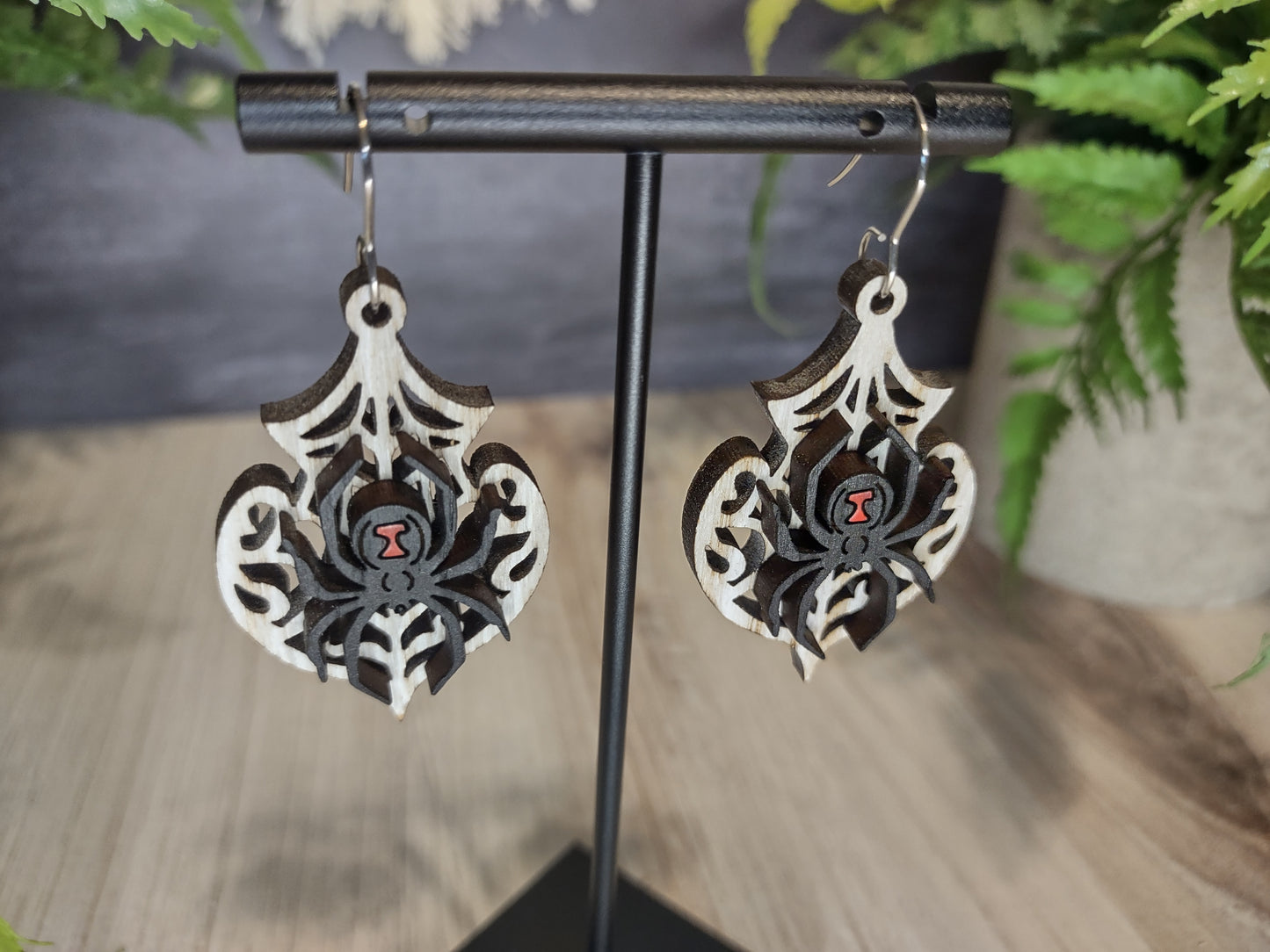 Black Widow Spider Earrings