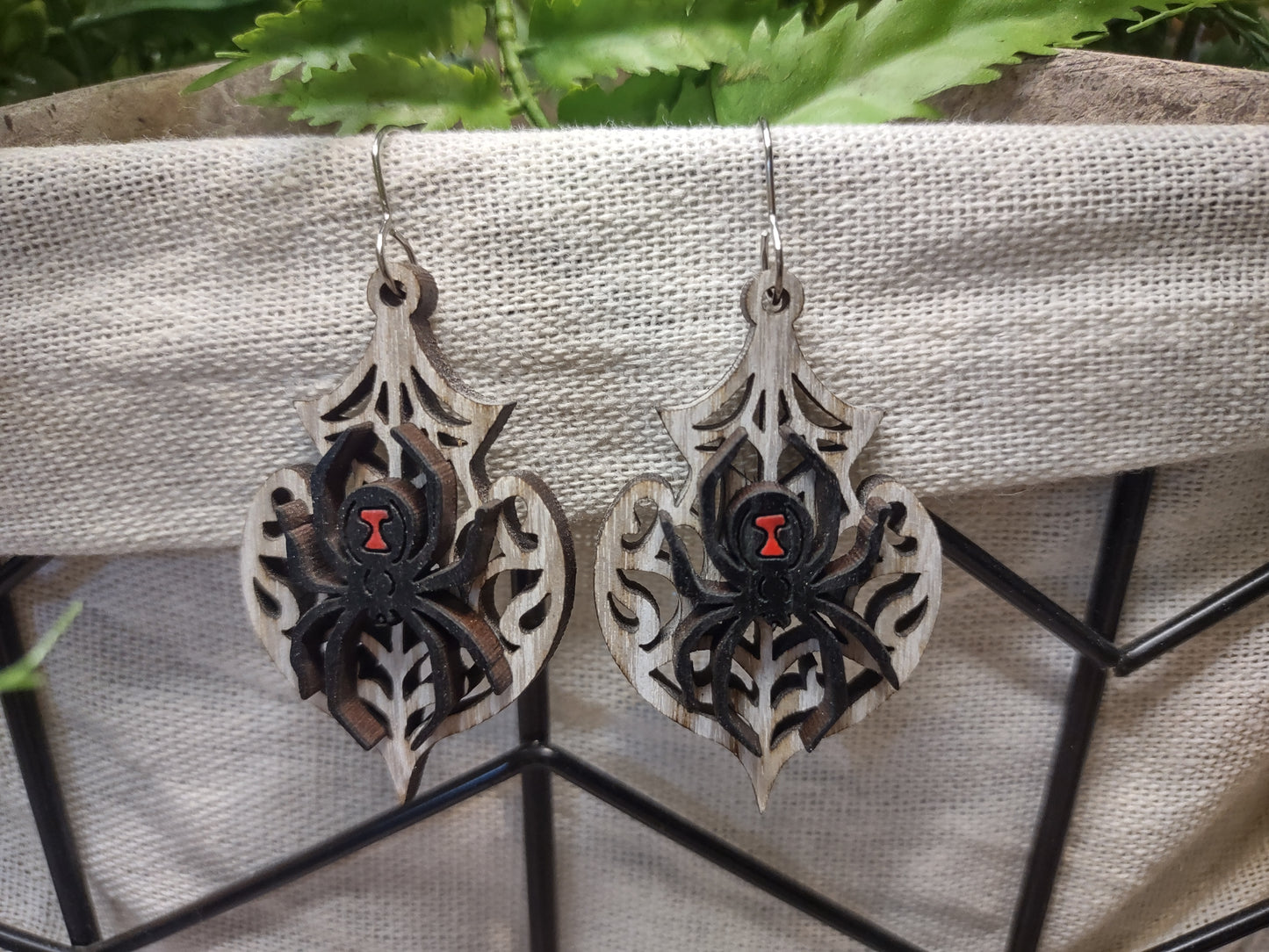 Black Widow Spider Earrings