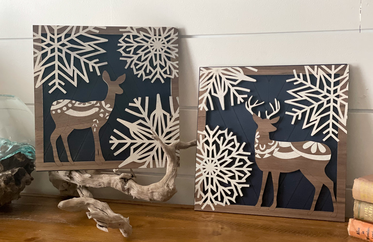 Snowy Winter Deer and Fox Collection