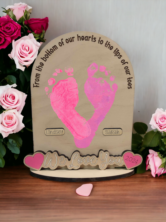 Valentine's Day Heart Footprint Kit for Kids