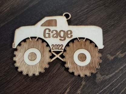 Personalized Monster Truck Christmas Tree Ornament