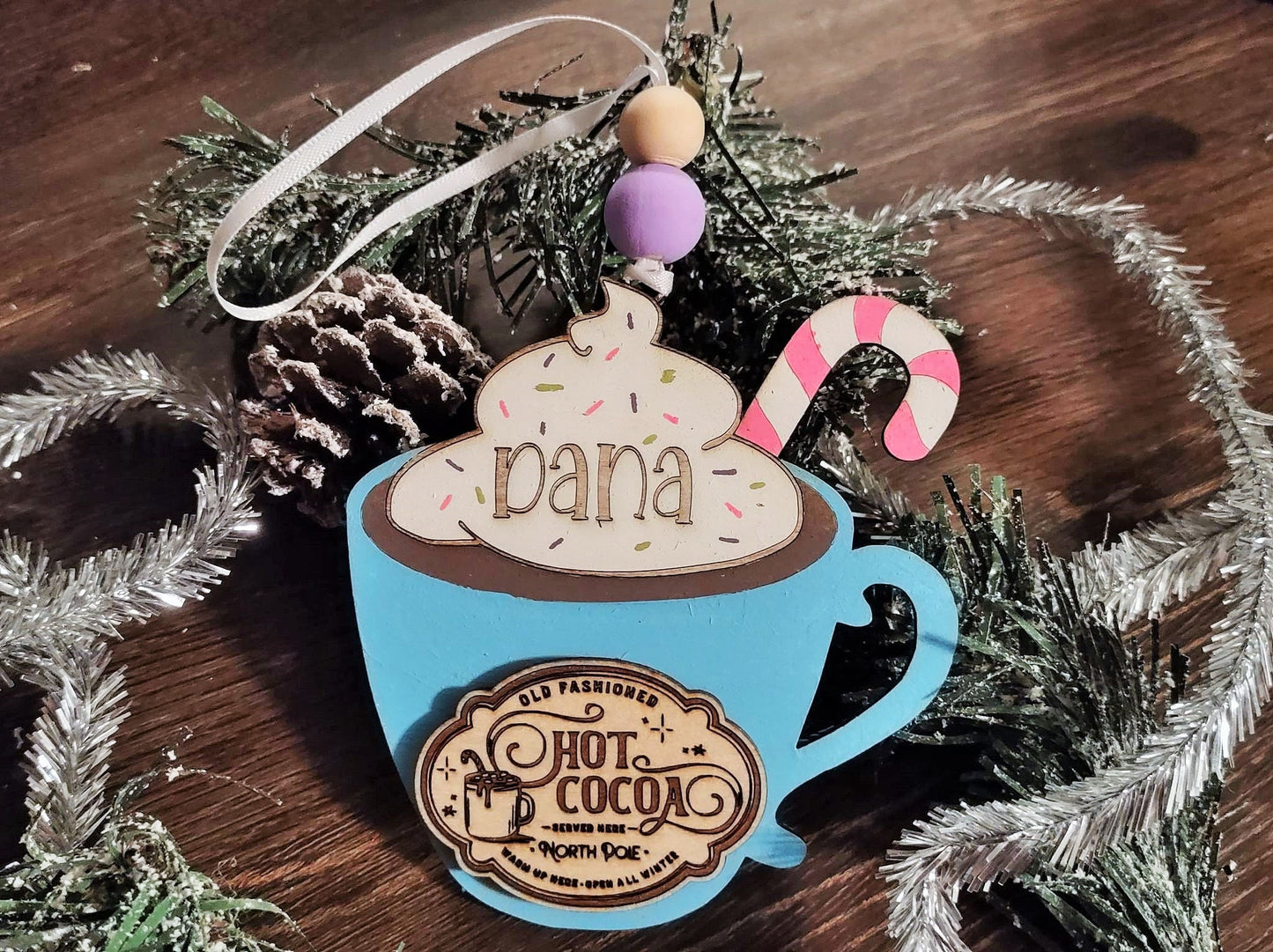 Personalized Hot Cocoa Mug Family Ornament, Up to 7 Names