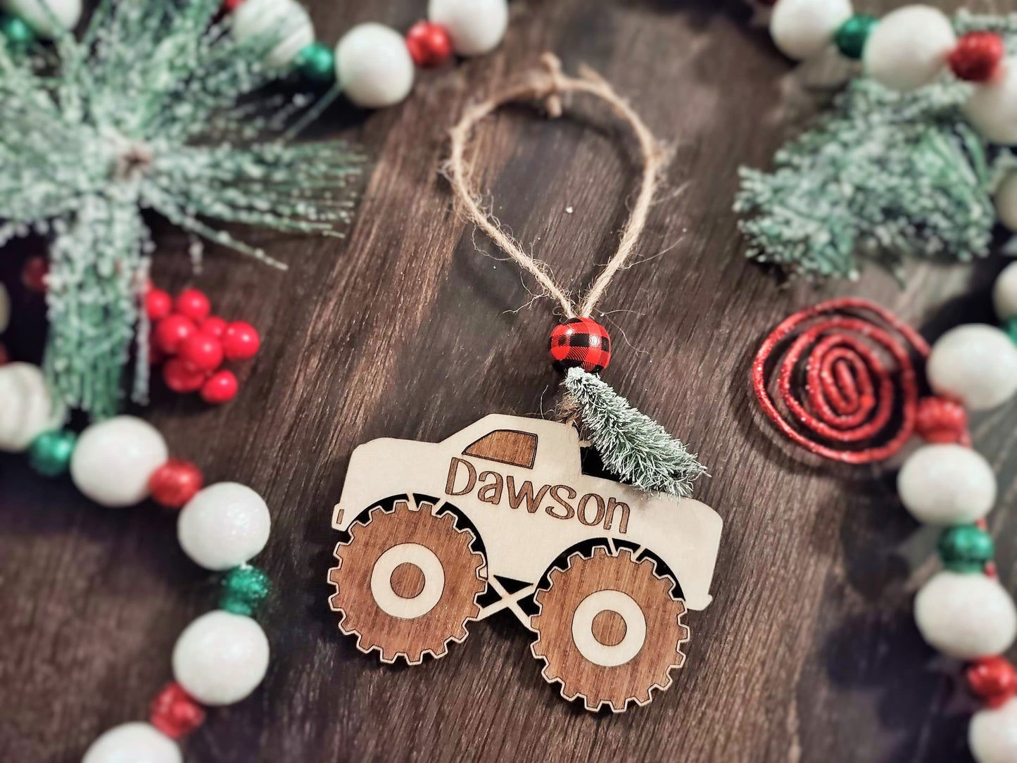 Personalized Monster Truck Christmas Tree Ornament