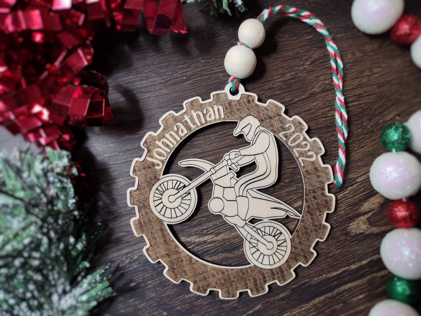 Personalized Dirt Bike Ornament, Boy or Girl Rider