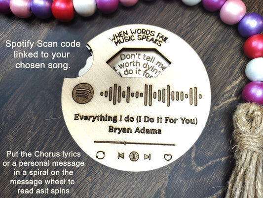 Personalized Spotify Song Magnet Message Wheel