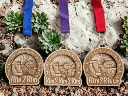 Personalized Grand Canyon Medal, Rim-to-Rim, Rim-to-Rim-to-Rim, Rim-to-River