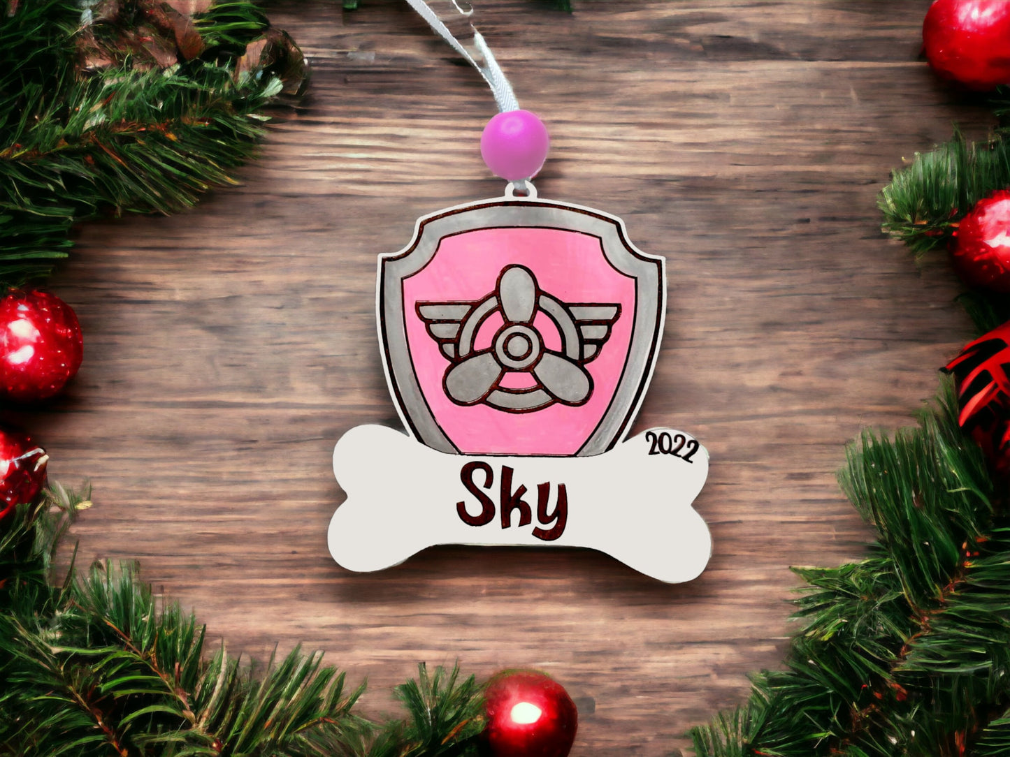 Personalized Rescue Pup Friends Pup Tag Christmas Ornament