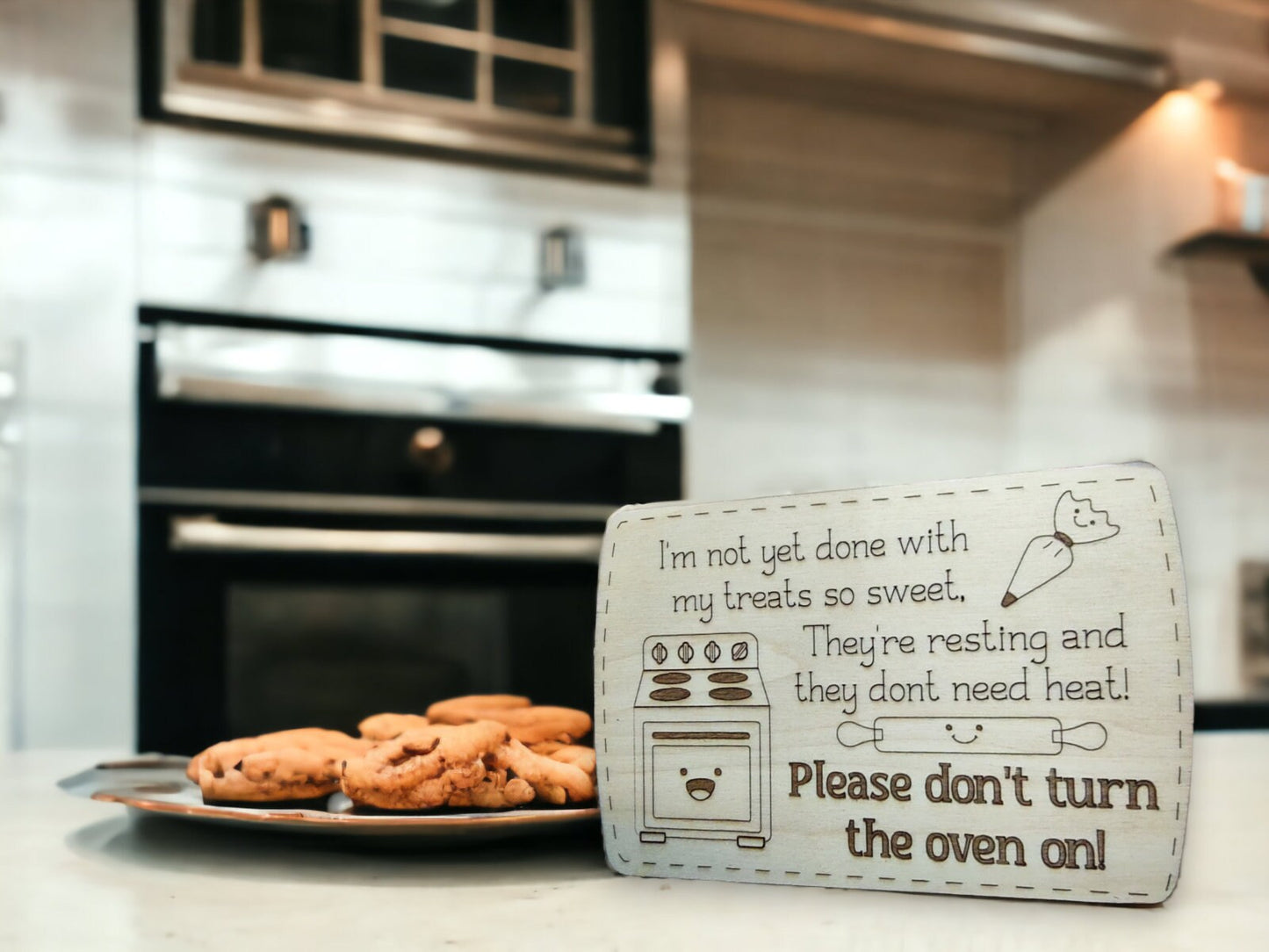 Custom Magnet for Bakers, Don't turn the Oven on, Treats in the Oven Reminder