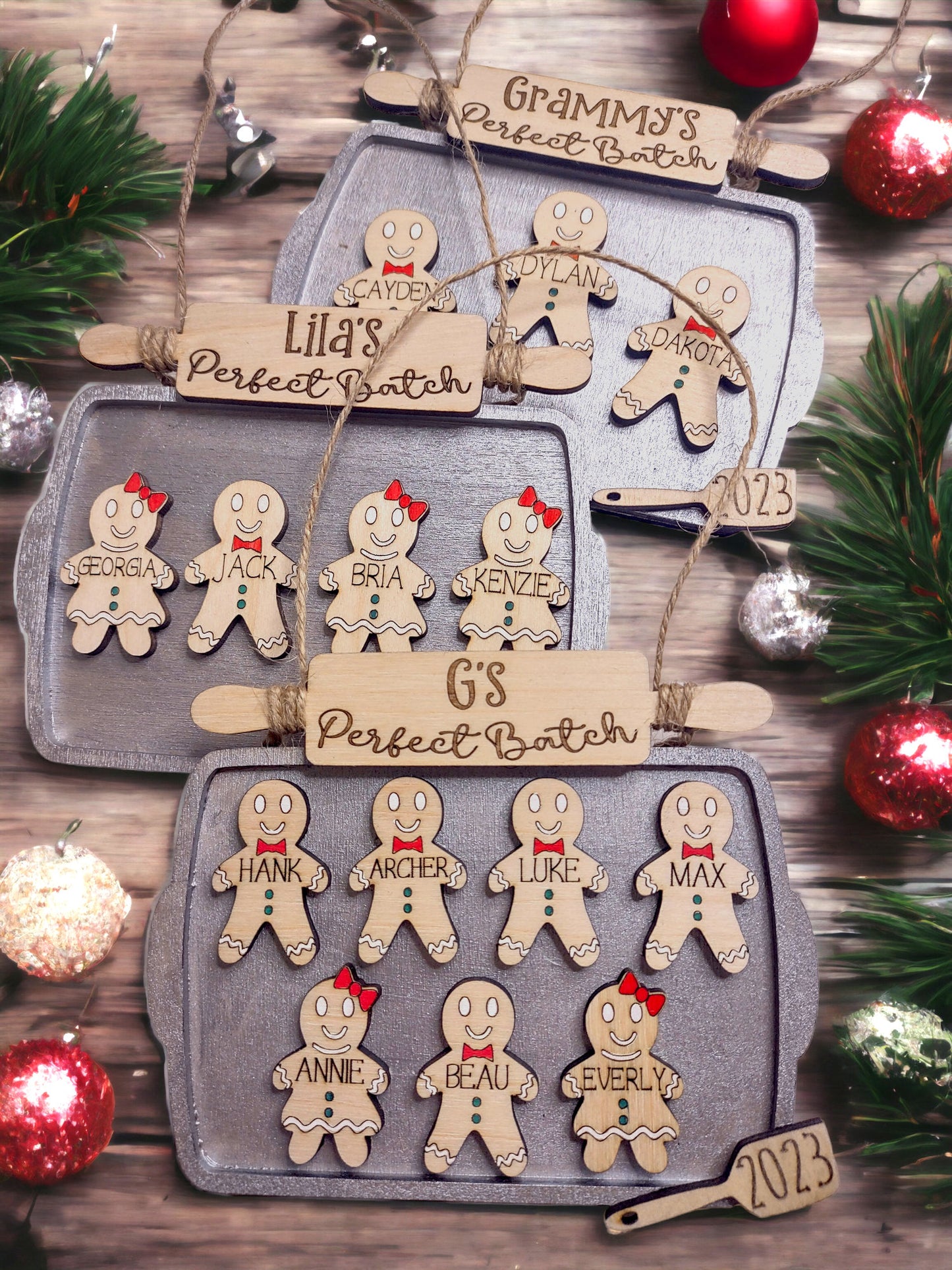 Grandma's Perfect Batch, Gingerbread Cookie Family Christmas Ornament, Up to 10 Names