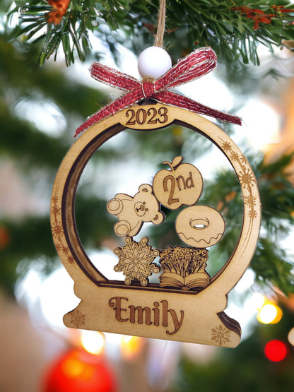Personalized Year-in-Review Snow Globe Shaker Ornament