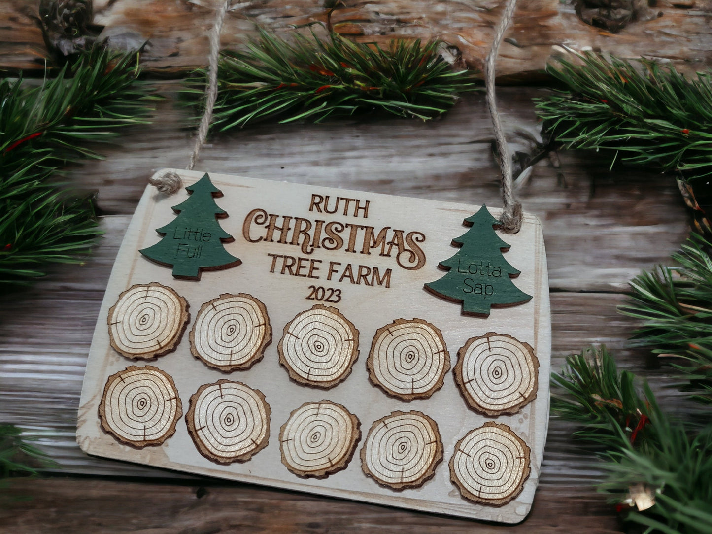 Personalized Tree Farm Family Ornament, Up to to 10 Names