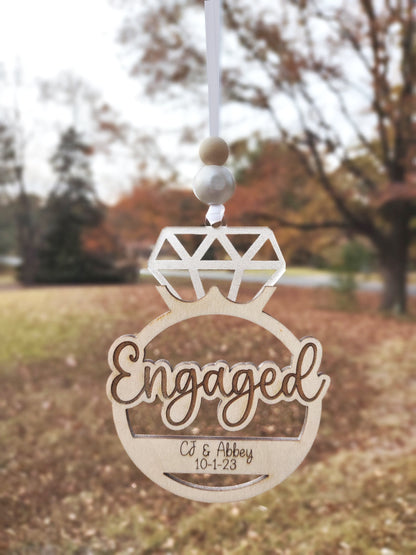 Personalized Engaged Diamond Ring Ornament