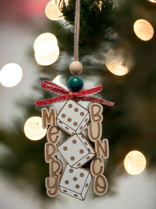 Merry Bunco Christmas Ornament