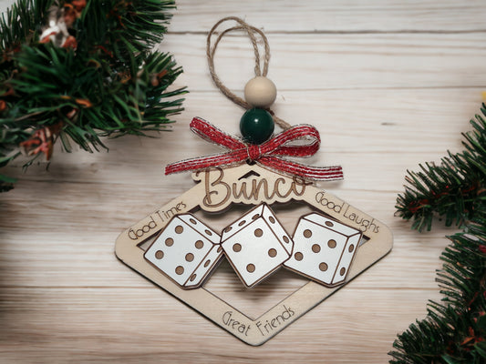 Bunco Christmas Ornament, Bunco Babes, Bunco Beauties, Bunco Besties