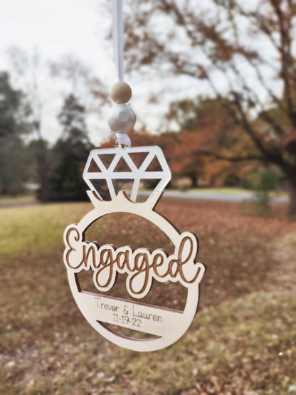 Personalized Engaged Diamond Ring Ornament