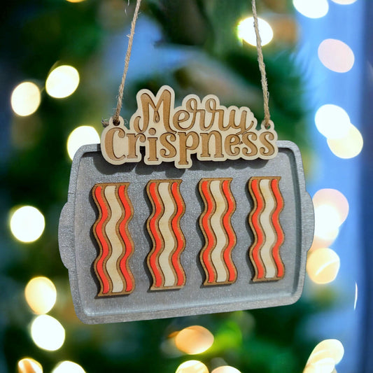 Novelty Merry Crispness Bacon Christmas Ornament