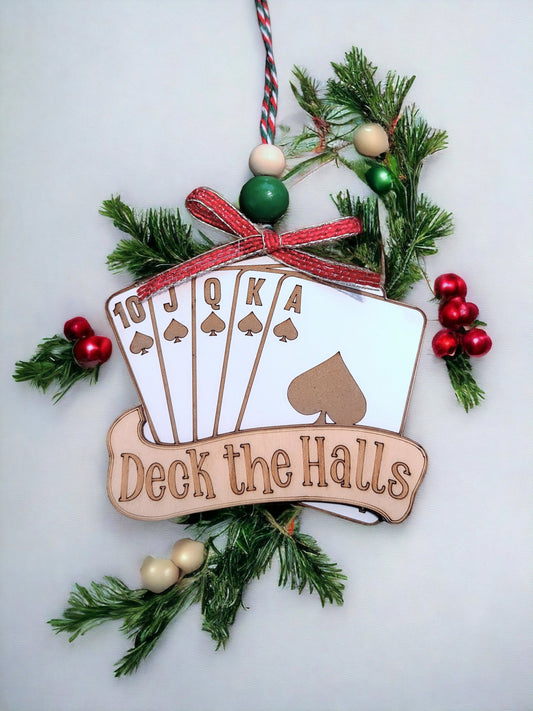 Deck the Halls Playing Cards Christmas Ornament